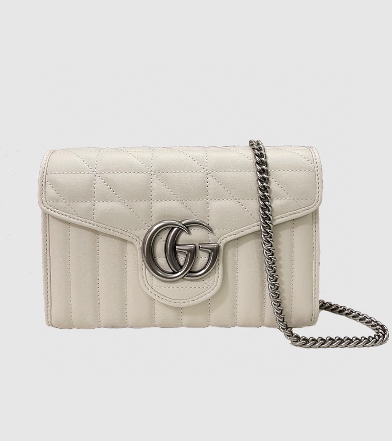 Gucci GG Marmont Matelasse Mini Bag 474575 White